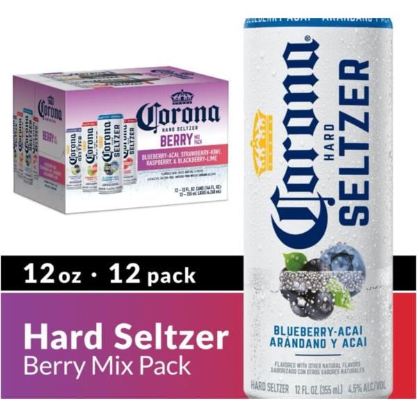 Corona Hard Seltzer Gluten Free Berry Mix Variety Pack Spiked Sparkling