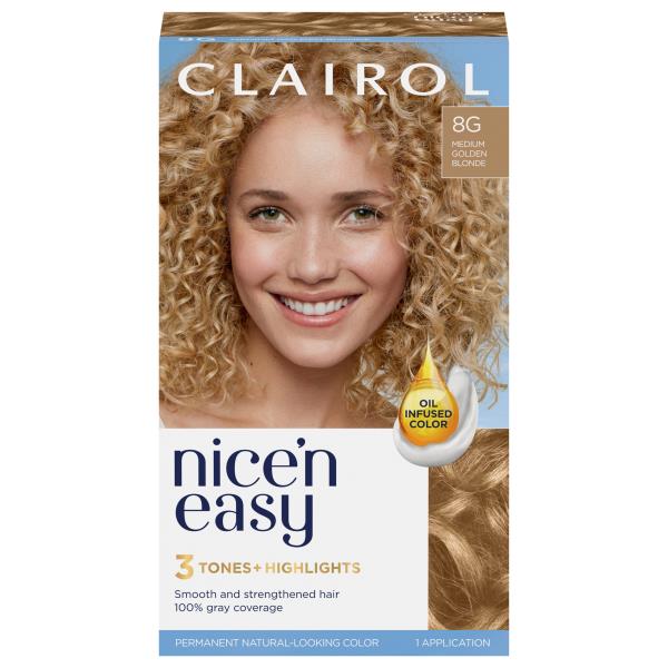 Nicen Easy Hair Color Permanent Medium Golden Blonde 8G Publix