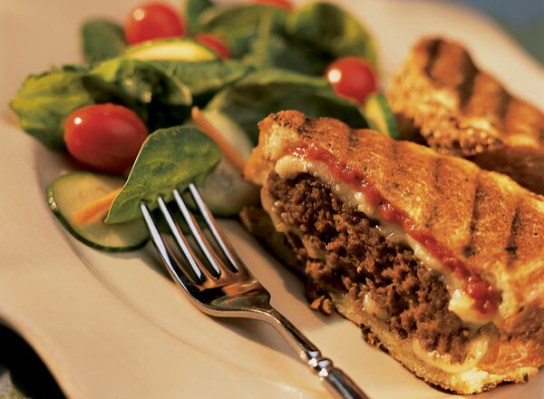 Meatloaf Marinara Sandwiches with Tangy Spinach Salad