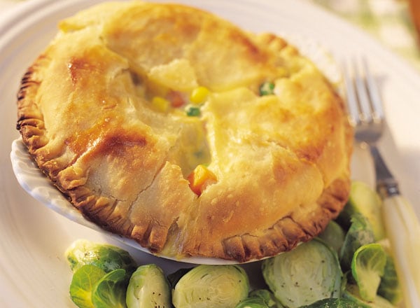 Chicken Pot Pie With Fresh Steamed Brussels Sprouts