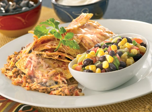 Taco Nacho Rice and Marinated Corn Salad