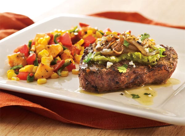 Jalapeño-Glazed Steaks with Roasted Corn and Plantain Salsa