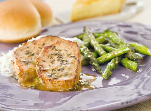 Citrus-Thyme Pork with Spicy Asparagus Sauté | Publix Super Markets