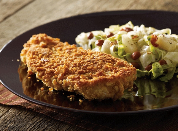 Chicken-Fried Chicken with Red Beans and Cabbage