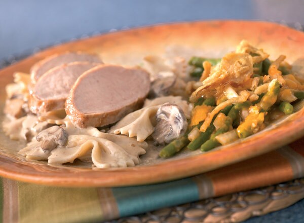 Pork with Wild Mushroom Pasta and Golden Green Bean Casserole | Publix Super Markets