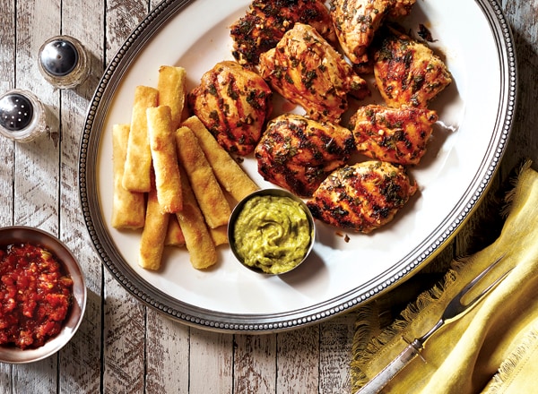 Chicken with Smoky Chimichurri and Pan-Fried Hearts of Palm