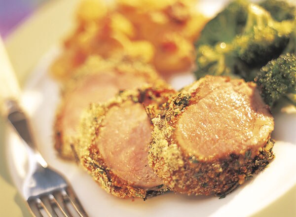 Herb-Roasted Pork Tenderloin and Polenta Sauté