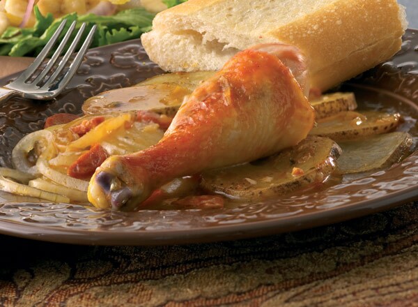 Roast Chicken with Chorizo Potatoes