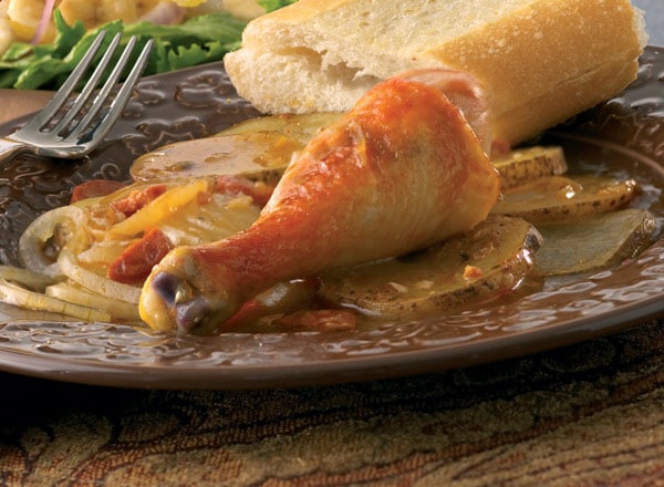 Roast Chicken with Chorizo Potatoes