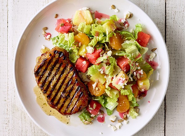 Honey-Chipotle Pork Chops with Summer Watermelon Salad | Publix Super ...