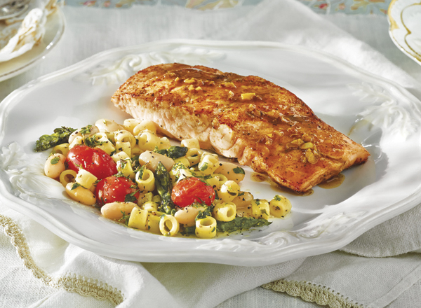 Creole-Spiced Salmon with Ditalini Vegetable Ragoût