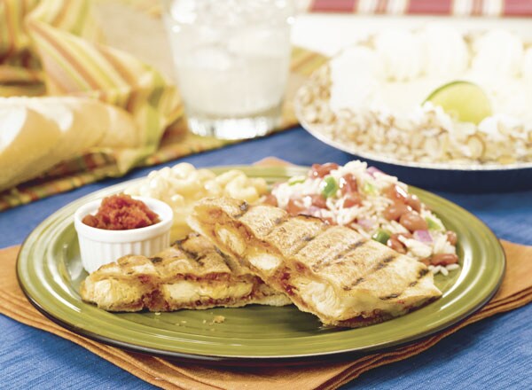 Chicken Tender Panini and Tomato Chutney with Confetti Rice Salad