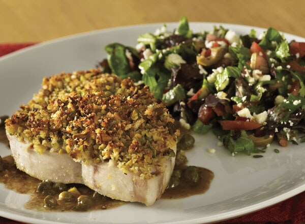 Pistachio Piccata Fish With Easy Chopped Salad