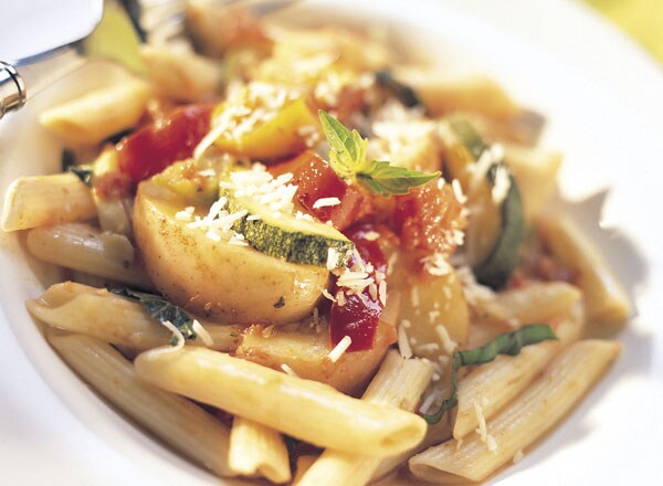 Red Potato Ratatouille With Pasta Fresca