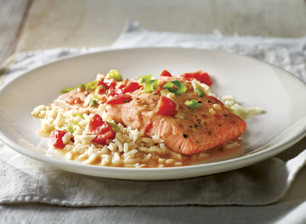 Ginger-tomato Salmon With Coconut Jasmine Rice 