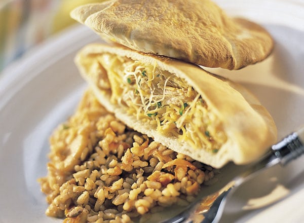 Honey-Teriyaki Chicken Pitas with Asian-Style Brown Rice