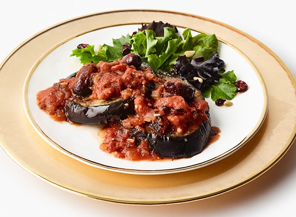Mediterranean-Style Eggplant with Baby Greens and Berries
