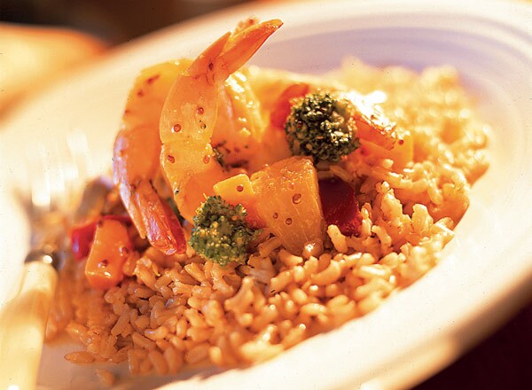 Curried Shrimp and Vegetables with Green Tea Rice