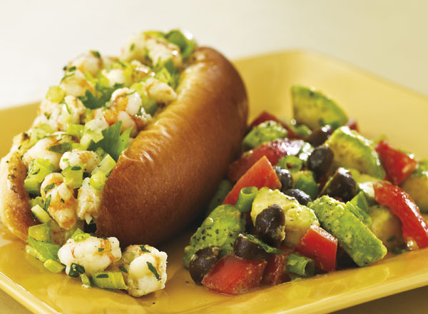 Summer Seafood Rolls and Chunky Avocado Salad