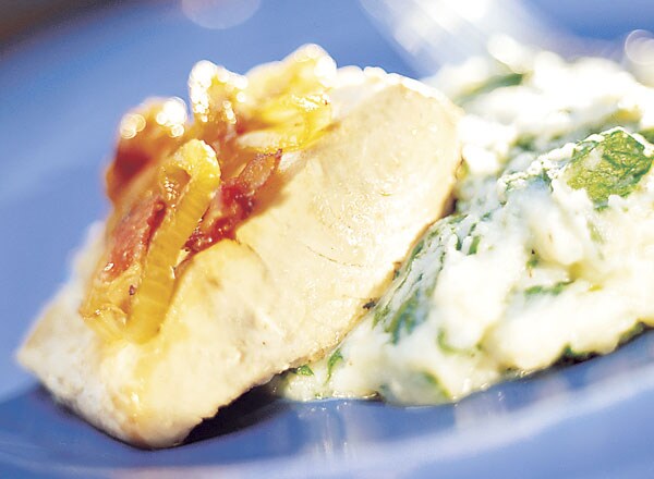 Pan-Seared Mahi-Mahi with Spinach Mashed Potatoes