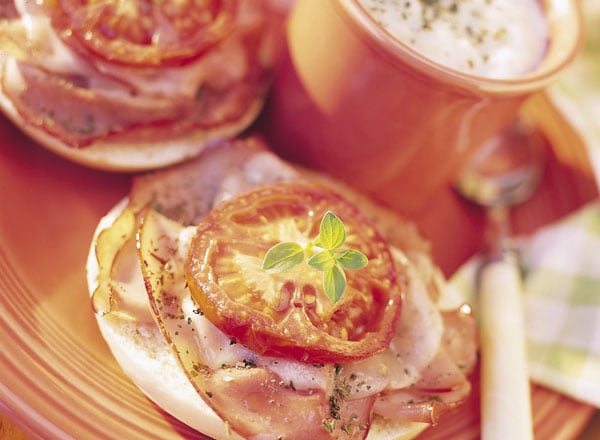 Open Face Bagel Melt With Potato Soup