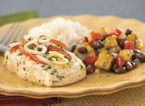 Citrus Garlic Baked Fish with Rice
