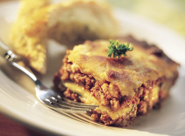 Zucchini Lasagna with Six-Cheese Garlic Bread