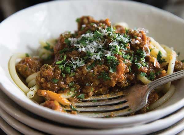 Bolognese Sauce over Pasta