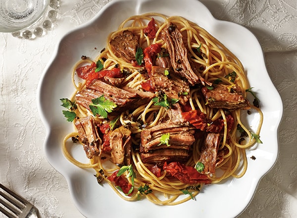 Mediterranean-Style Beef Roast with Pasta