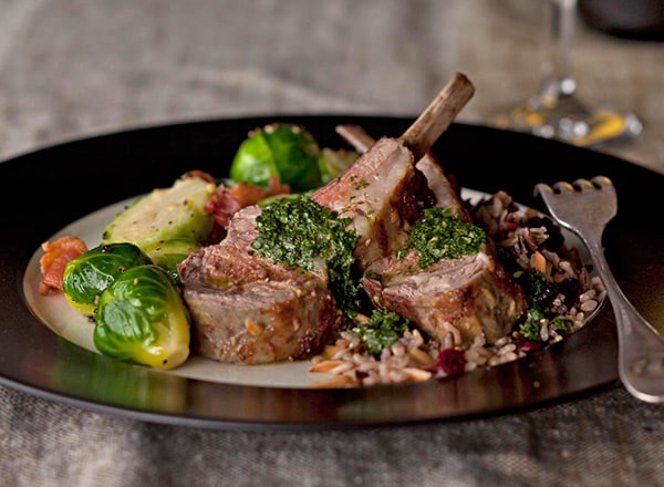 Roast Rack of Lamb with Chimichurri