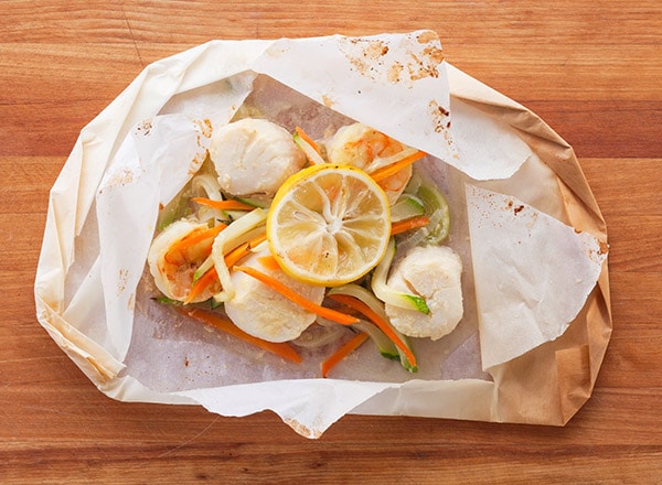 Shrimp and Scallops en Papillote