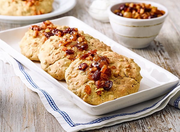Sausage-Apple Biscuits with Cinnamon-Apple Compote