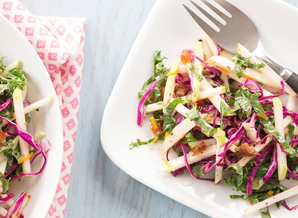 Kale, Red Cabbage, and Apple Slaw