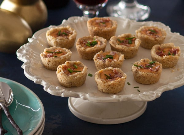 Sweet Potato Cheesecake Bites with Bacon Crumble