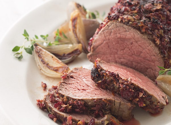 Balsamic-Cranberry Topped Beef Tenderloin