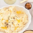 Mashed Potatoes and Parsnips with Mushroom and Chardonnay Gravy
