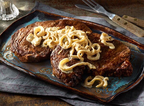 Creamy Onion Jalapeño Steaks