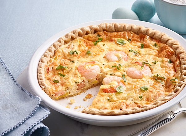 Squash and Shrimp Quiche