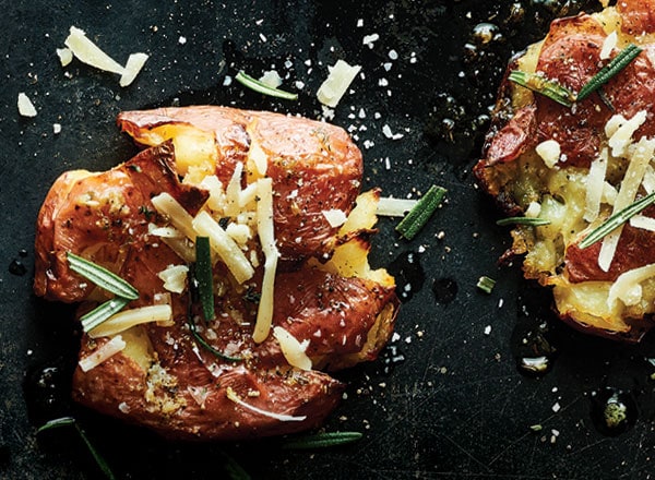 Parmesan Herb Smashed Potatoes