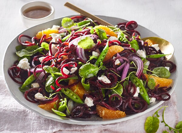 Spiralized Beet Salad with Honey Balsamic Vinaigrette