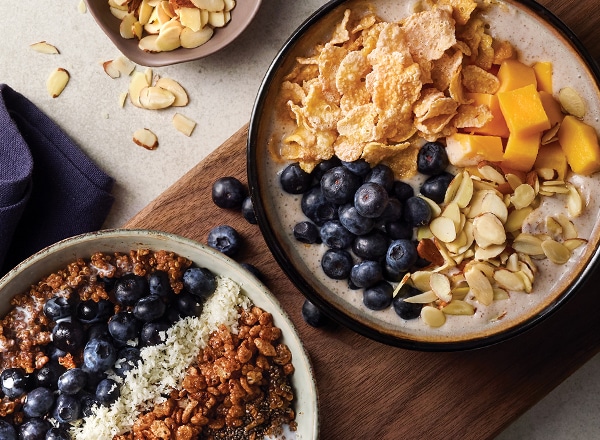 Anytime Smoothie Bowl and Chocolaty-Coconut Quinoa Bowl