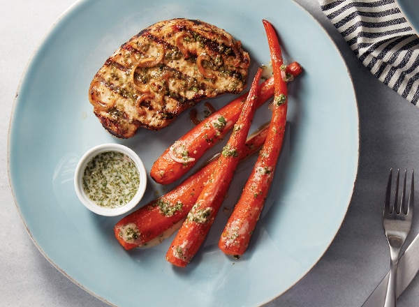 Pork with Tangy Lime Sauce and Savory Carrots