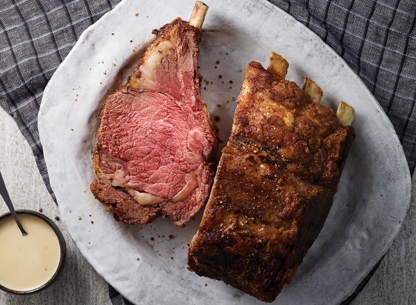 Rib Roast and Garlic Cream Sauce