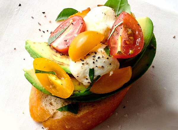 Avocado Caprese Crostini