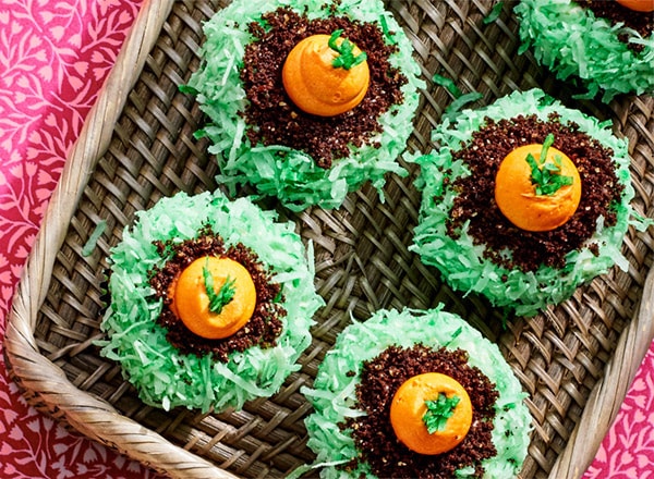 Chocolate Carrot Patch Cupcakes