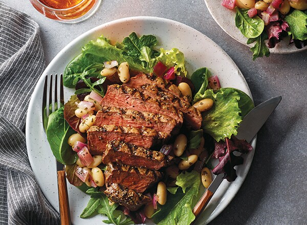 Grilled Beef Tenderloin and Warm Bean Salad