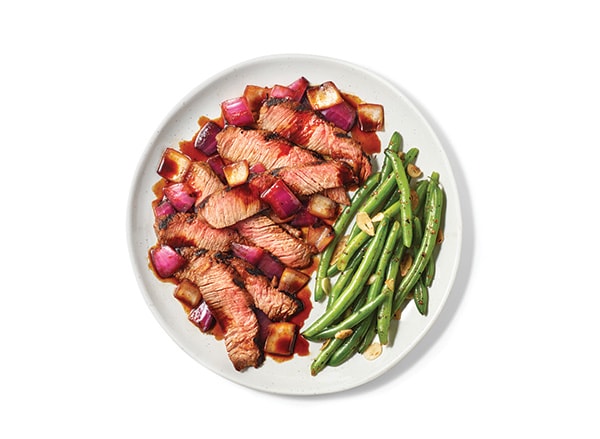 Asian Barbecue–Style Steaks and Onions