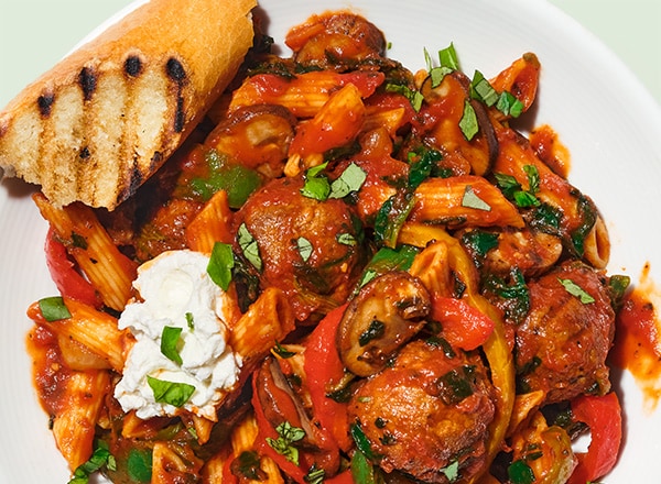 Penne Meatball and Vegetable Marinara