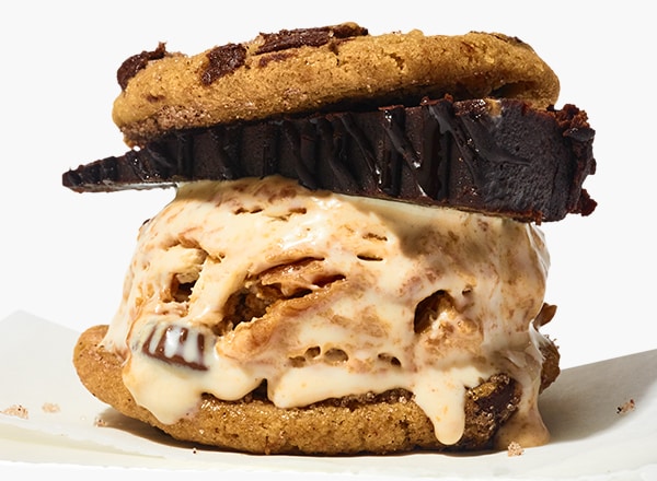 Chocolate Peanut Butter Cup Ice Cream Sandwiches