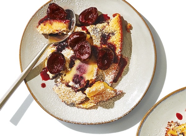 Baked Cherry Clafoutis with Maple Macerated Cherries